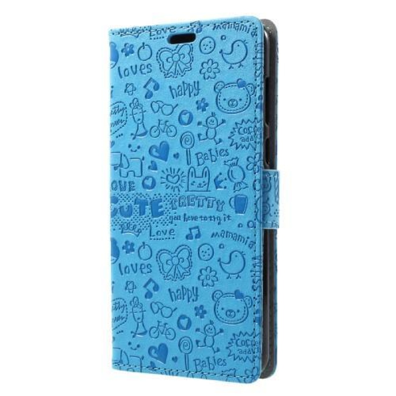 Cartoo PU bőr borítás Honor 7X - kék