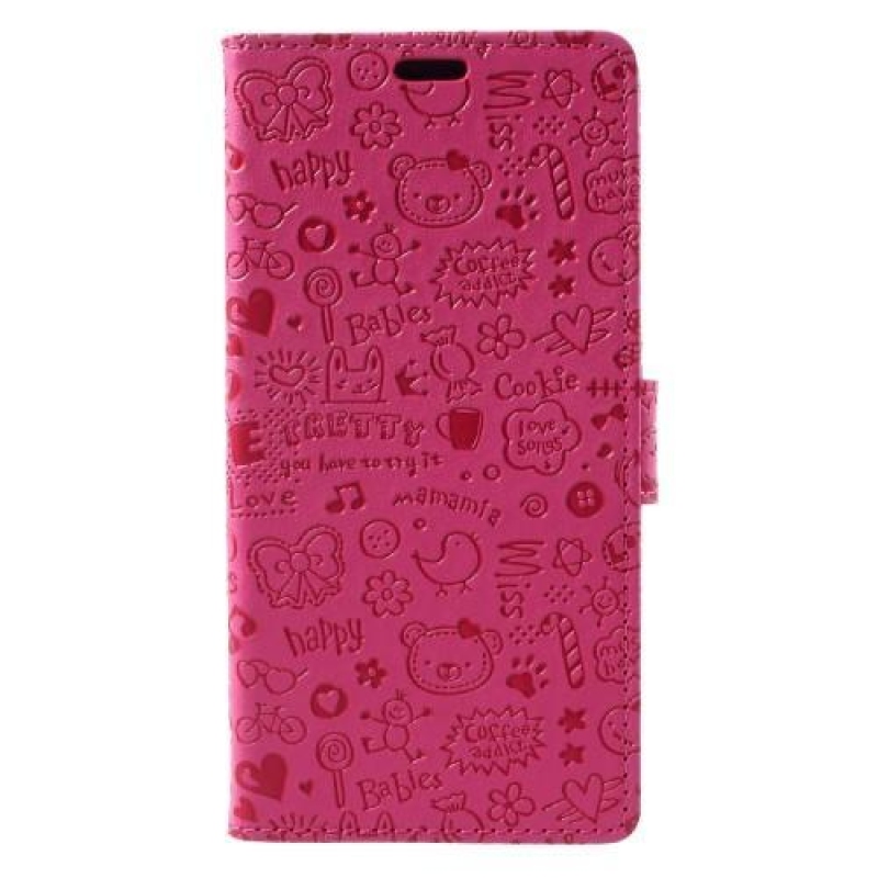 Cartoo PU bőr borítás Honor 7X - rózsaszínű