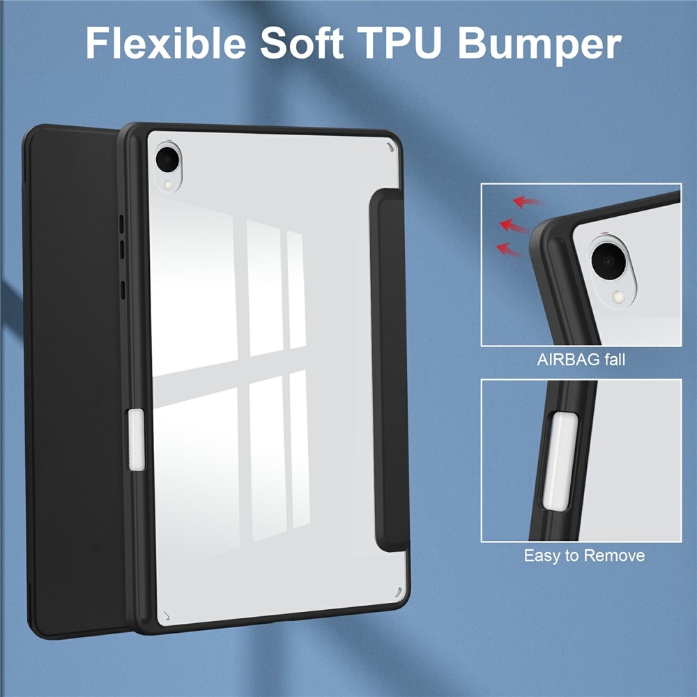 Tok okos záródó tok fix hátlappal Samsung Galaxy Tab S11 készülékhez - fekete