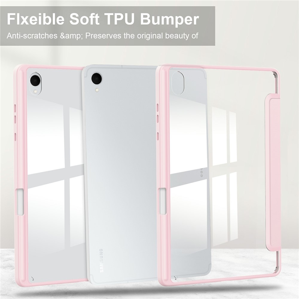 Tok okos záródó tok fix hátlappal Samsung Galaxy Tab S11 készülékhez - rózsaszín