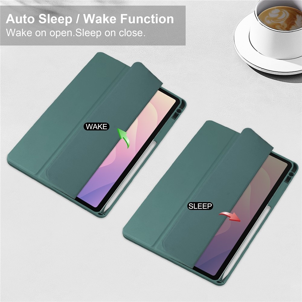 Tojás okos záródó tok fix hátlappal Samsung Galaxy Tab S11-hez - zöld