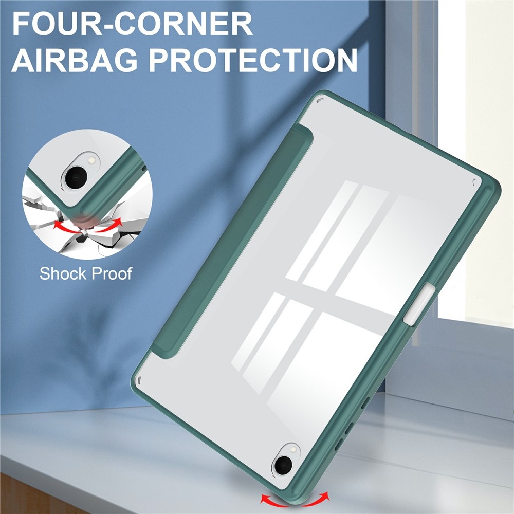 Tojás okos záródó tok fix hátlappal Samsung Galaxy Tab S11-hez - zöld