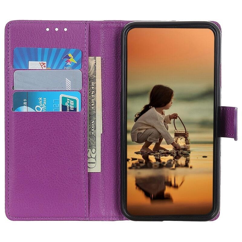 Tárcatáska tok Nokia C21 Plus készülékhez - lila