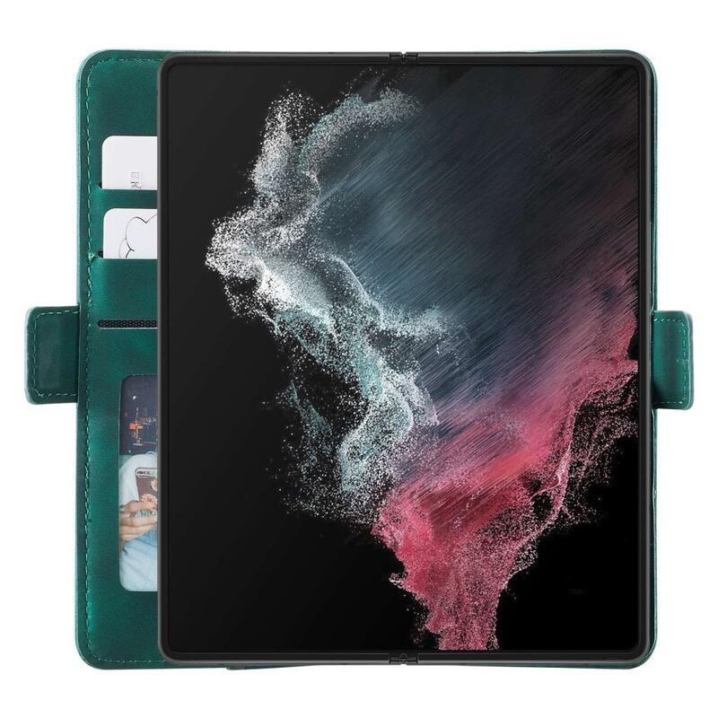 PU bőr tok Samsung Galaxy Z Fold4 5G - zöld - Samsung Galaxy Z Fold4 5G számára