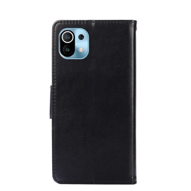 tok PU bőr pénztárca tok Xiaomi Mi 11-hez - fekete