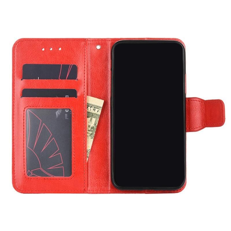 tok PU bőr pénztárca tok Xiaomi Mi 11-hez - piros