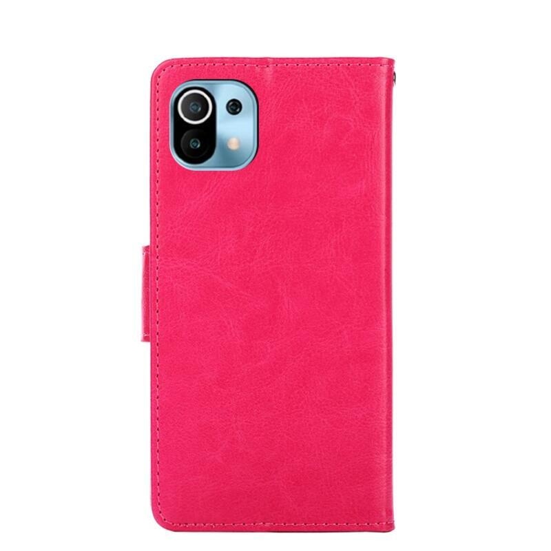 tok PU bőr pénztárca tok Xiaomi Mi 11 - rózsaszínű