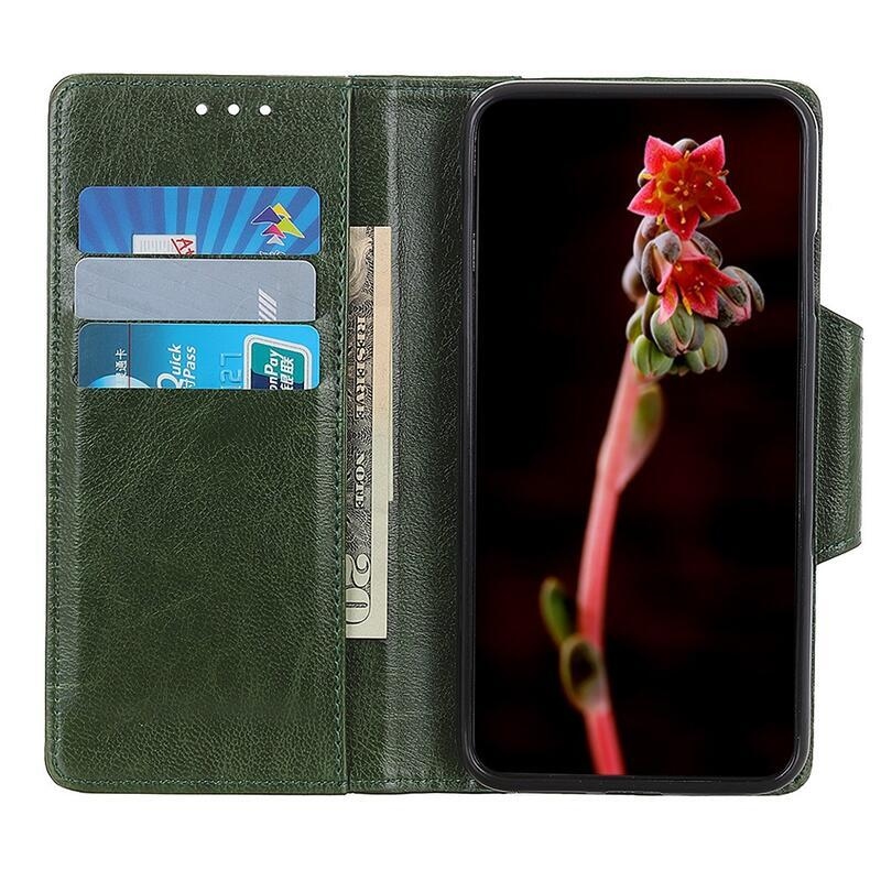 tok PU bőr pénztárca tok Xiaomi Mi 11 Ultra - zöld