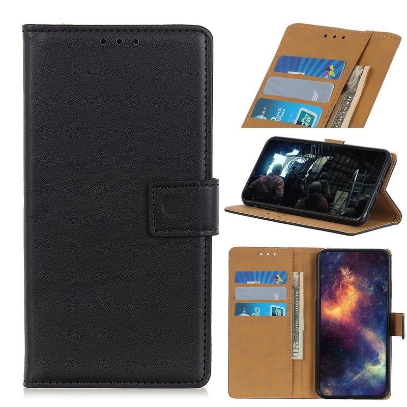 tok PU bőr pénztárca tok a Xiaomi Redmi Note 8T-hez - fekete