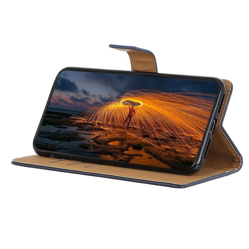 tok PU bőr pénztárca tok Xiaomi Redmi Note 8T-hez - kék