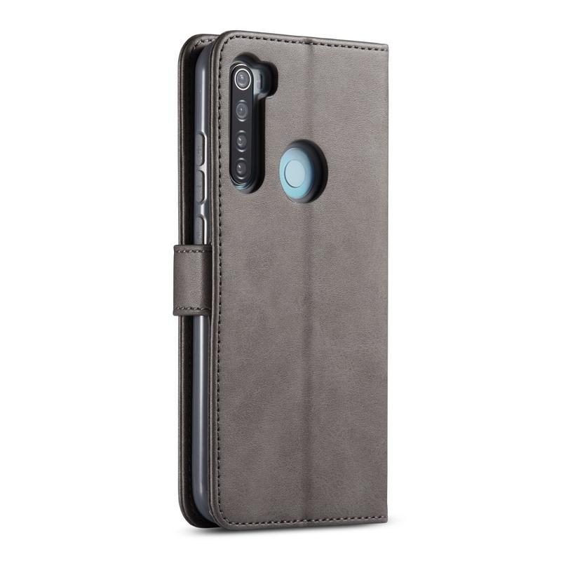 tok PU bőr pénztárca tok Xiaomi Redmi Note 8T - szürke