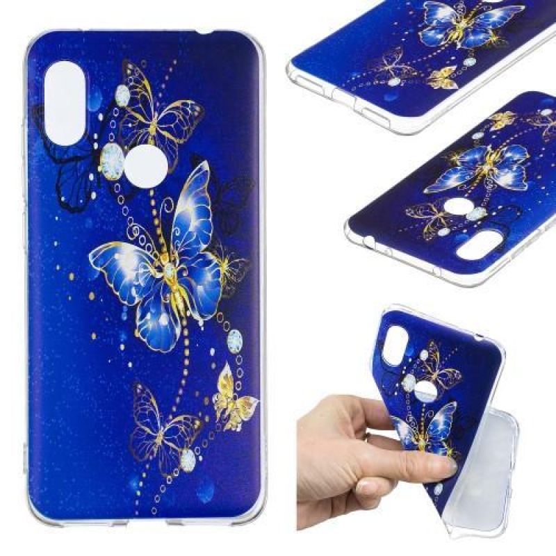 Szilikon tok Xiaomi Redmi Note 6 Pro tokhoz - kék pillangó