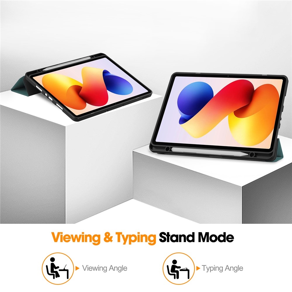 Cases intelligens összehajtható tok Xiaomi Redmi Pad 2 Pro - sötétzöld