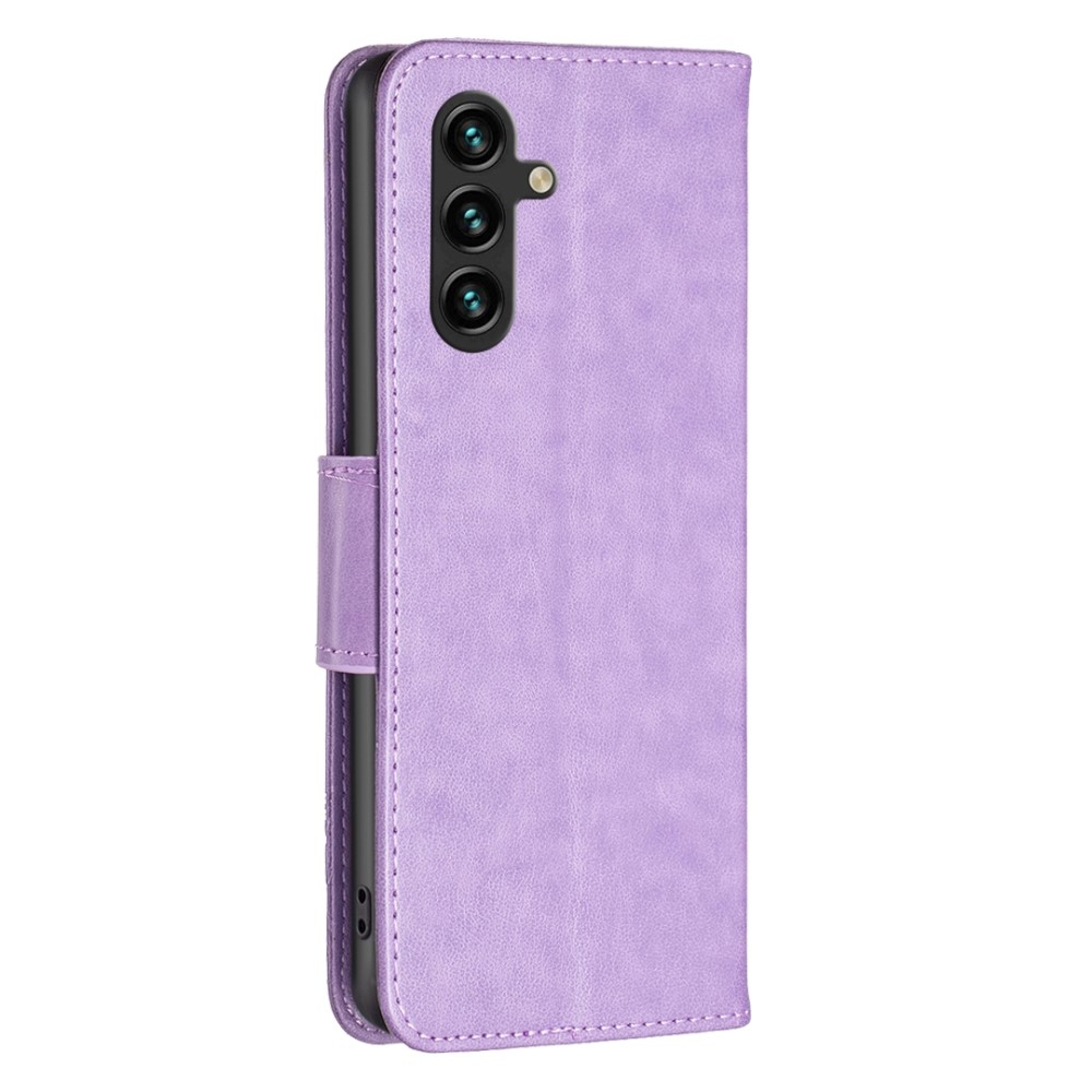 Pillangó könyv tok Samsung Galaxy A35 5G-hez - világos lila