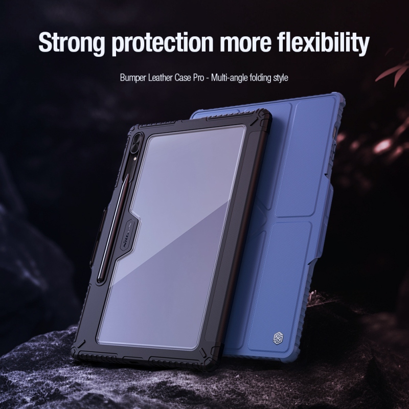 Nillkin Bumper PRO Védő állvány tok többszögű Samsung Galaxy Tab S9 Ultra Fekete