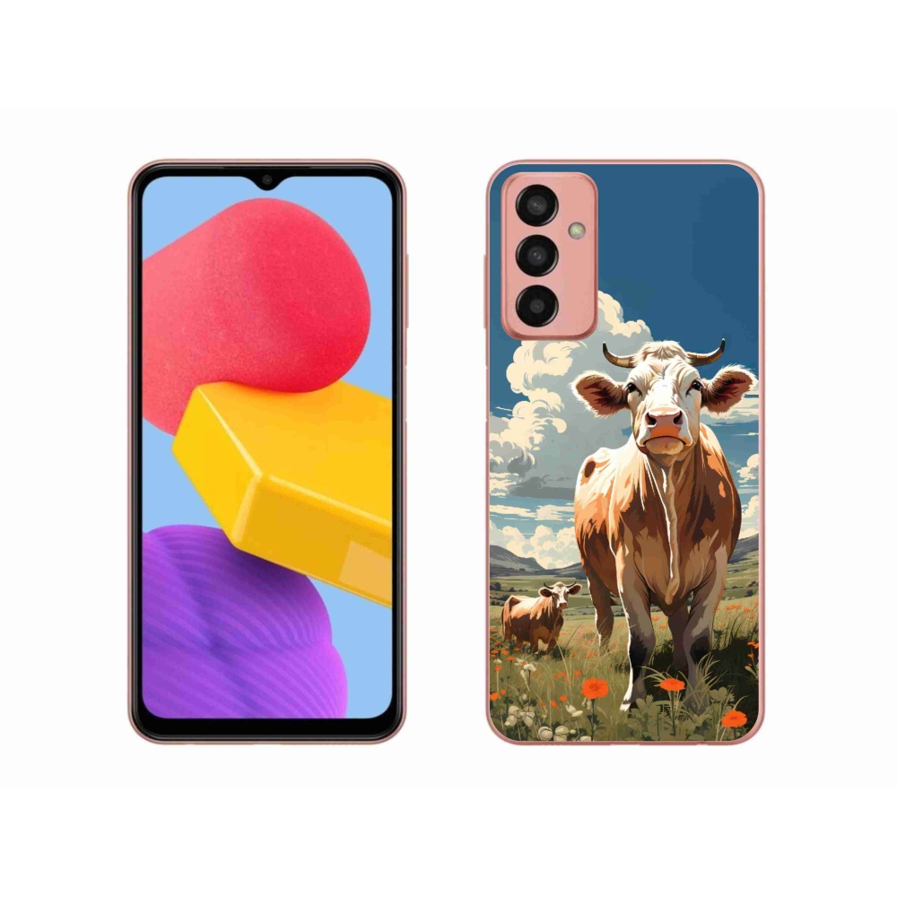 Zselés borítás mmCase Samsung Galaxy M13 készülékhez - tehenek a réten