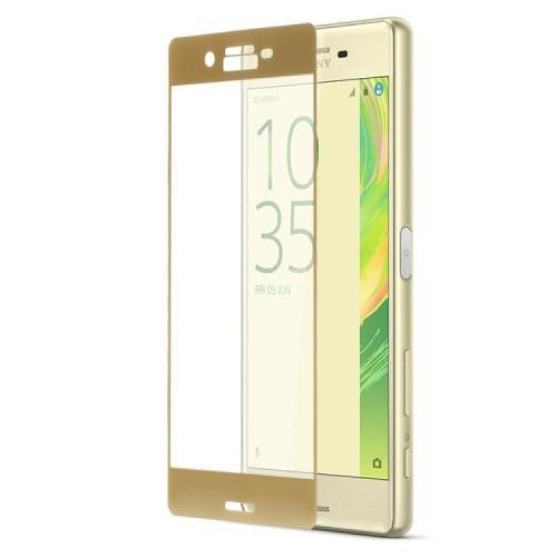 CCX teljes képernyő edzett üveg Sony Xperia X - arany színben