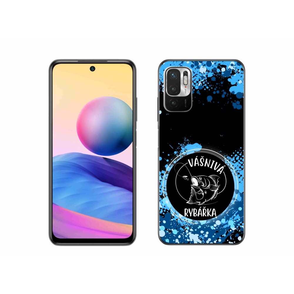 Gél borító mmCase a Xiaomi Redmi Note 10 5G-hez - szenvedélyes halász fekete háttérrel