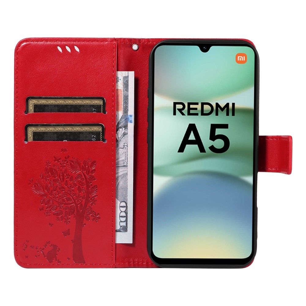 Fák könyv tok Xiaomi Redmi A5 (173.45x79.35x8.45mm) - piros