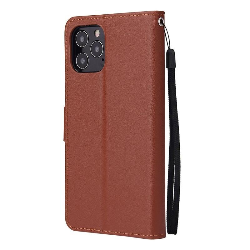 Cell PU bőr pénztárca tok iPhone 12 mini készülékhez - barna
