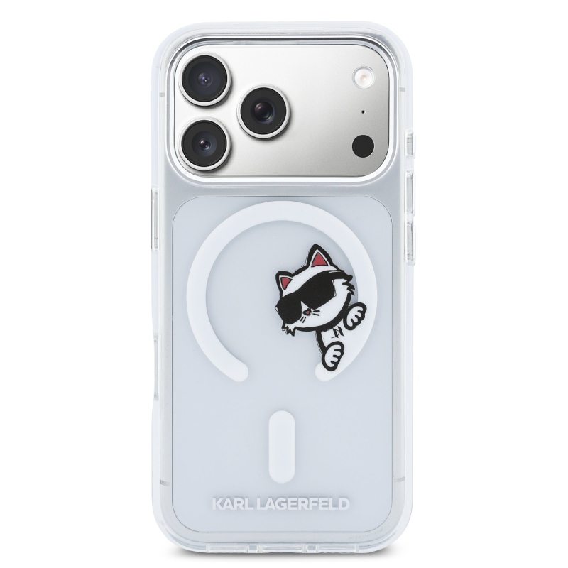 Karl Lagerfeld IML Choupette Peekaboo Peekaboo MagSafe hátlap iPhone 17 Pro-hoz Átlátszó