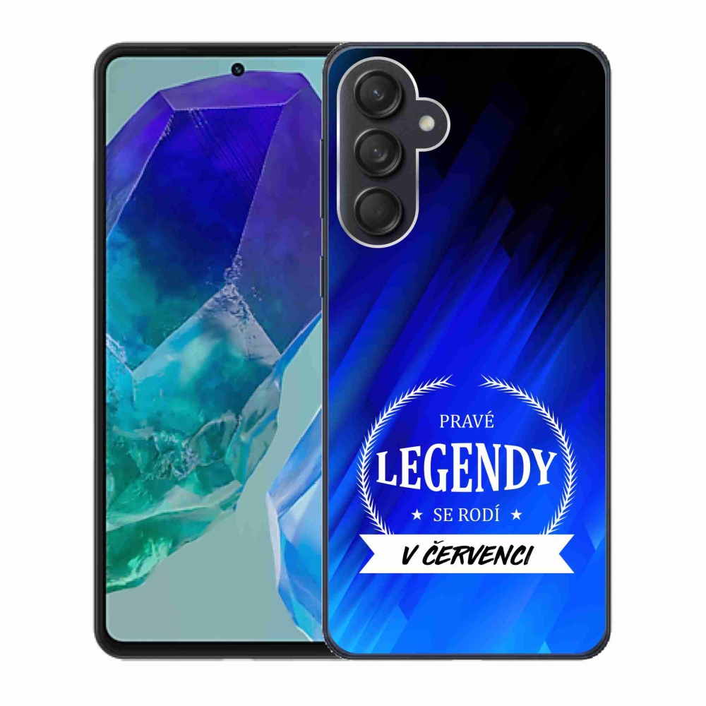 Gél borítás mmCase Samsung Galaxy M55 5G - Legends in July kék háttérrel