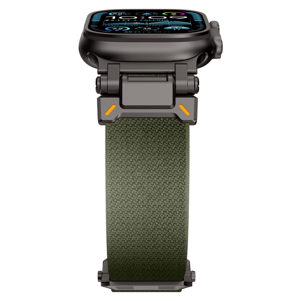 Fém nejlon szíj Apple Watch Ultra/Ultra 2 49mm/SE/SE 2022/2023 44mm/10 46mm/9/8/7 45mm/6/5/4 44mm/3/2/1 42 mm-es Apple Watch Ultra/Ultra 2 órához - zöld színű