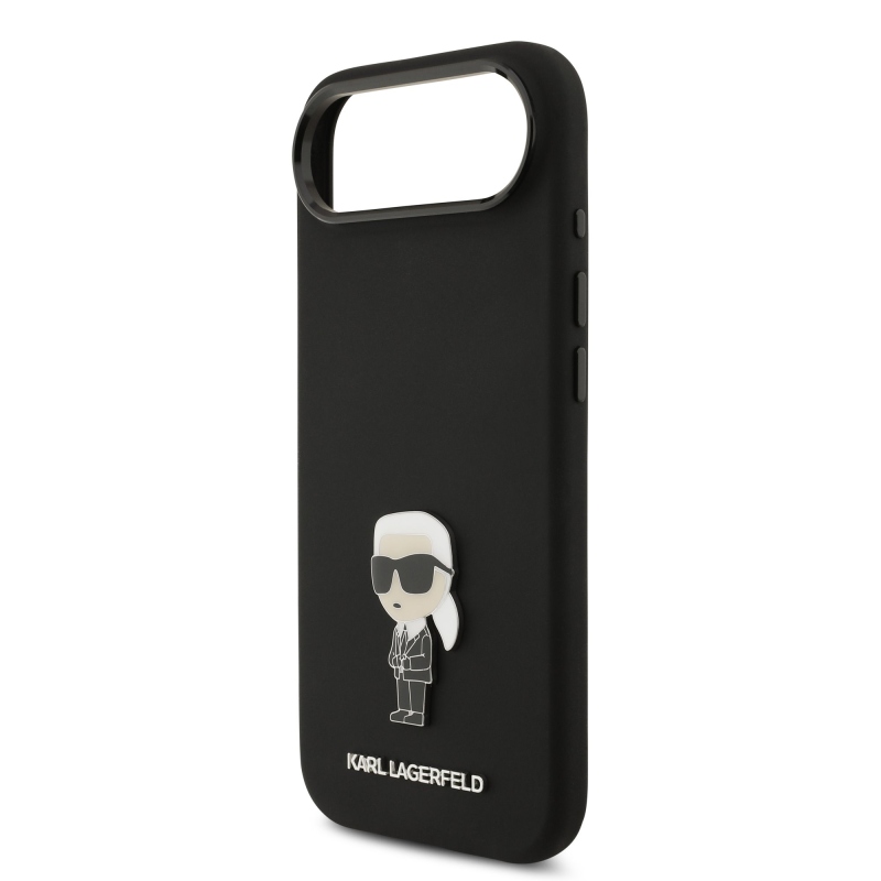 Karl Lagerfeld folyékony szilikon fém Ikonik hátlap iPhone Air fekete