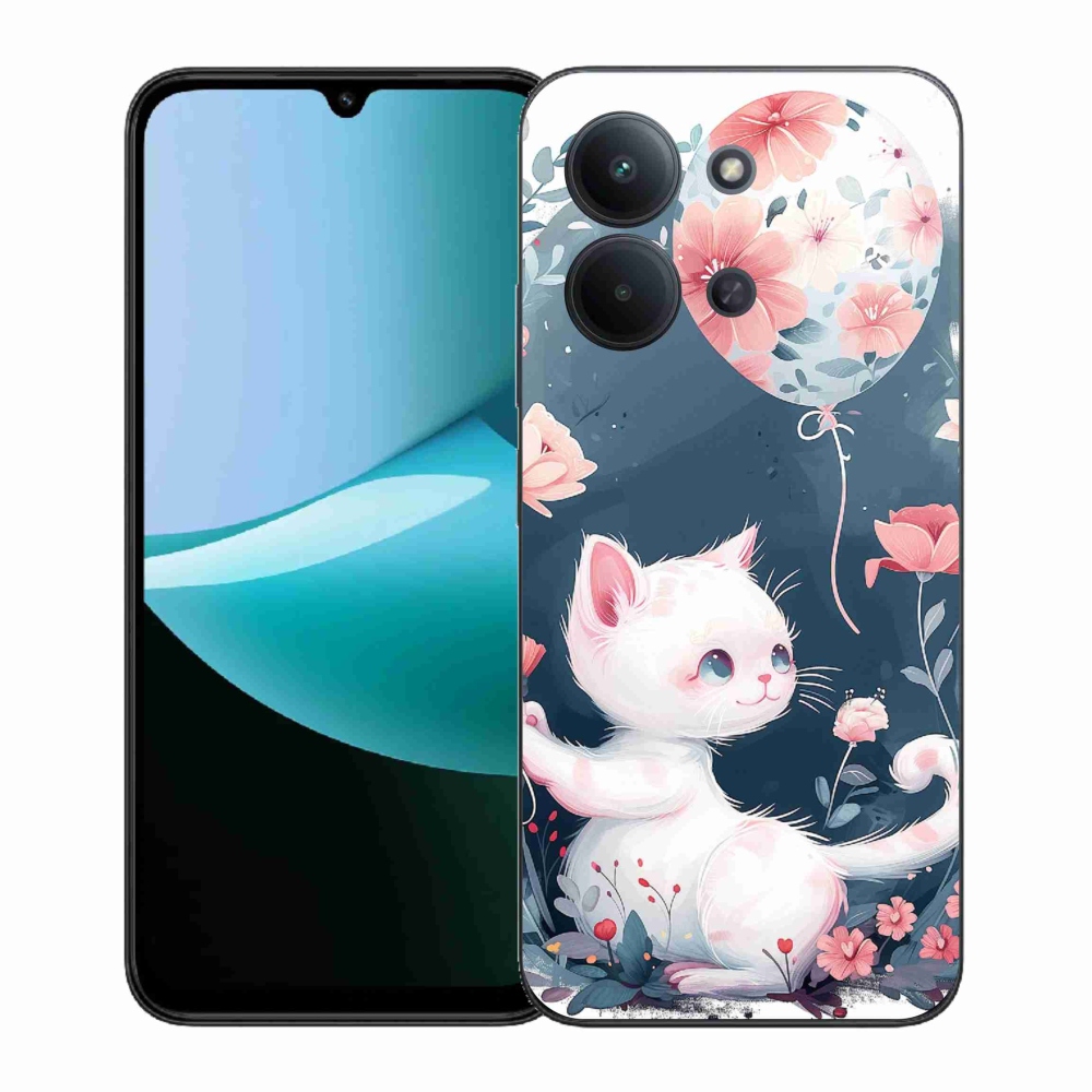 Gél borítás mmCase a Xiaomi Redmi 15C 4G (171mm)/Poco C85 4G (171mm) - cica léggömbökkel