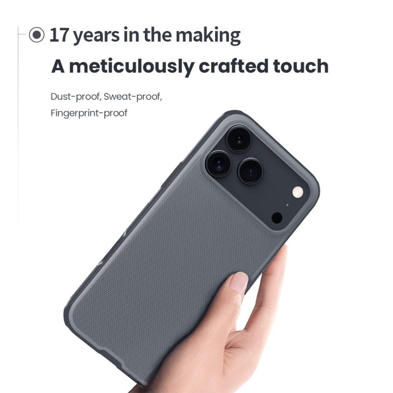 Nillkin Super Frosted PRO hátlap az Apple iPhone 17 Pro Max készülékhez Átlátszó fekete