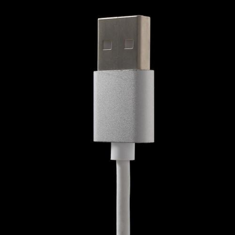 Töltő mikro USB kábel mágneses rögzítéssel - 1m - ezüst