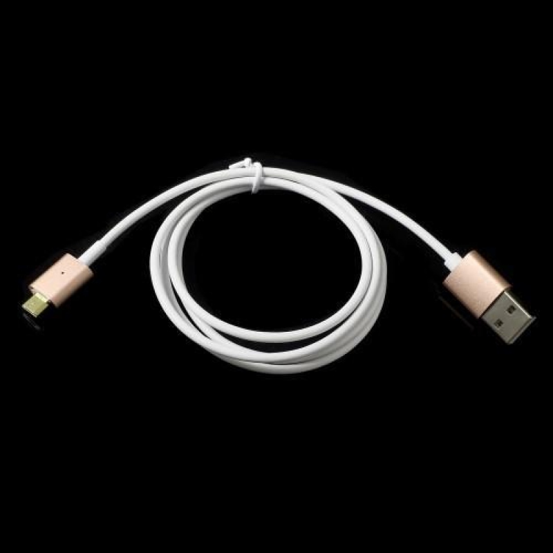 Töltő micro USB kábel mágneses rögzítéssel - 1m - arany színű