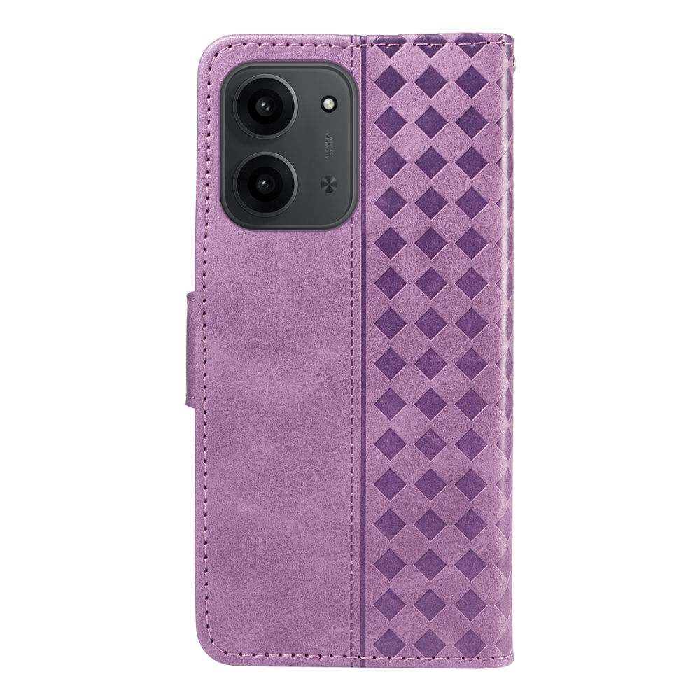 Rácsos könyv tok Xiaomi Redmi 15C 4G/5G (173mm) - világos lila