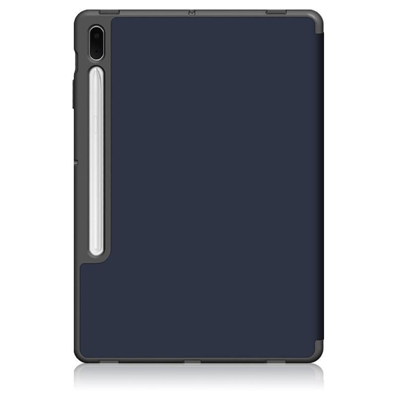 Intelligens állítható PU bőr tok tablethez Samsung Galaxy Tab S7 FE T736 - sötétkék