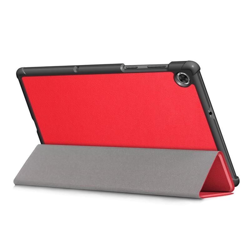 Intelligens pozicionáló PU bőr táblagép tok Lenovo Tab M10 FHD Plus - piros