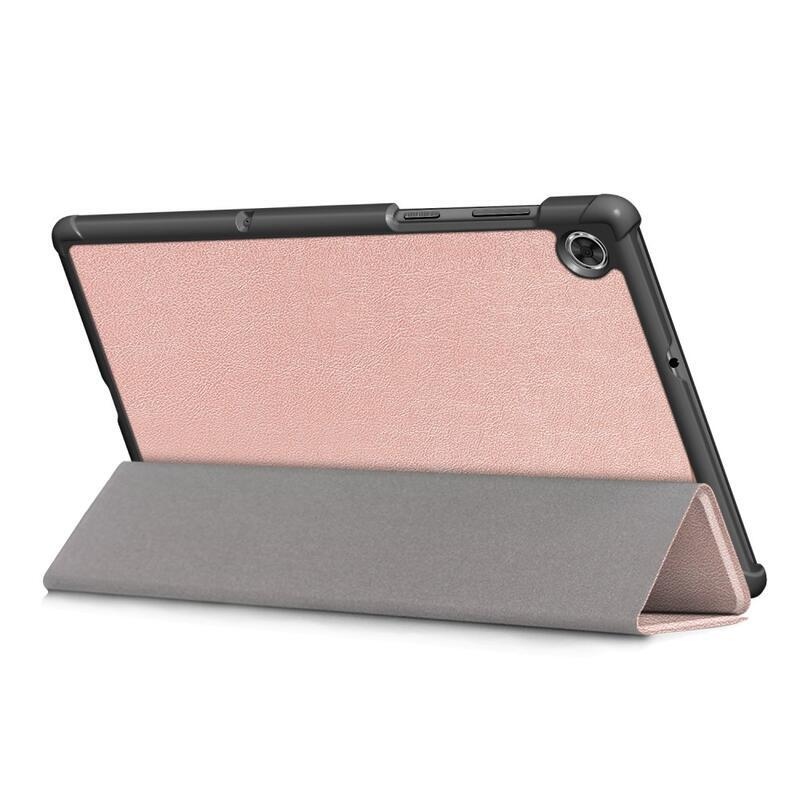 Intelligens pozicionáló PU bőr táblagép tok Lenovo Tab M10 FHD Plus - rózsa arany