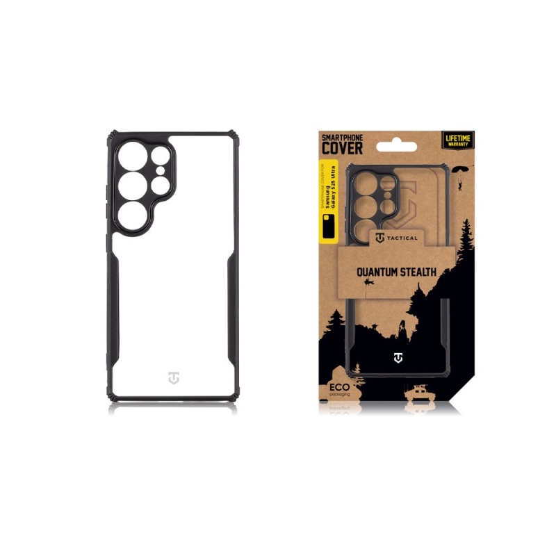 Tactical Quantum Stealth Cover for Samsung Galaxy S25 Ultra Clear/Black (átlátszó/fekete)