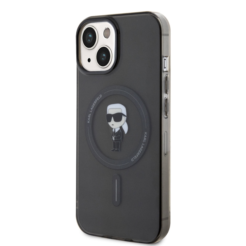 Karl Lagerfeld IML IML Ikonik MagSafe hátlap iPhone 15-hez Fekete