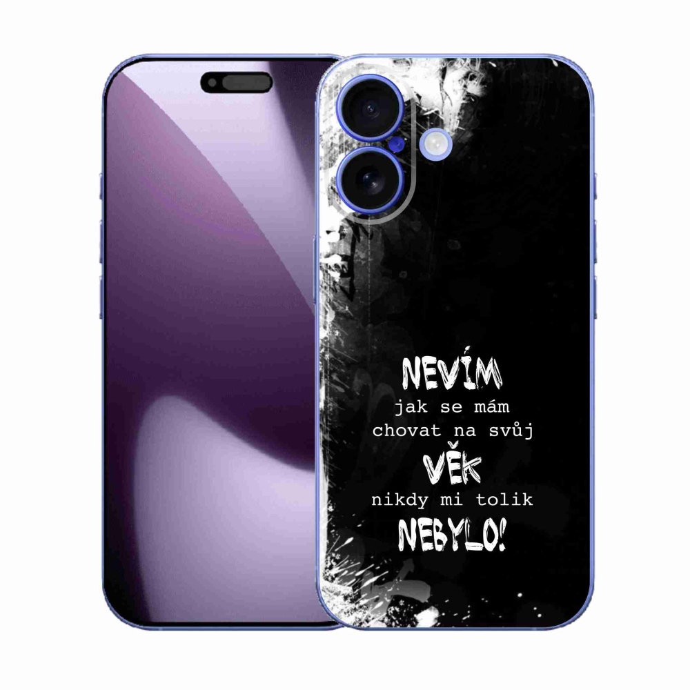 Gél borító mmCase iPhone 17 készülékhez - vicces szöveg 14 fekete háttér
