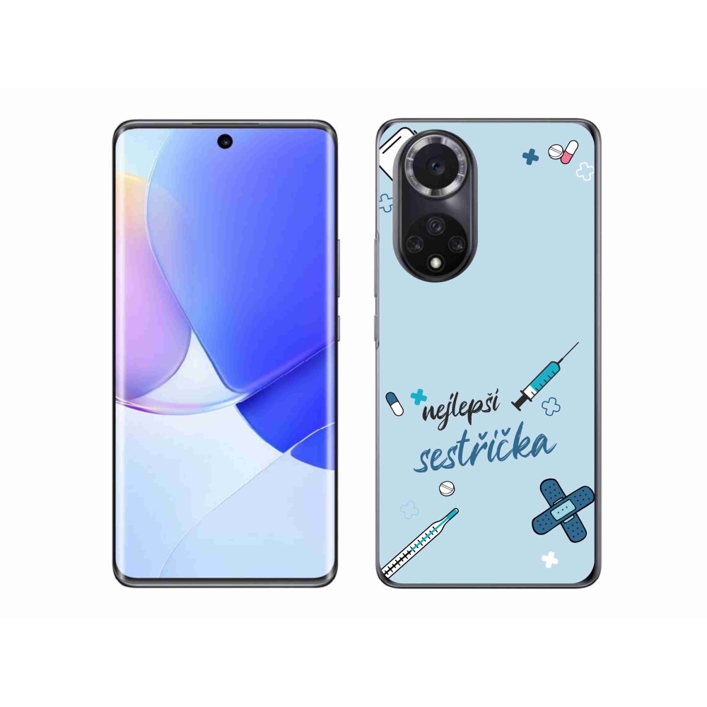 Gél borító mmCase a Huawei Nova 9-en - legjobb kishúg kék háttérrel