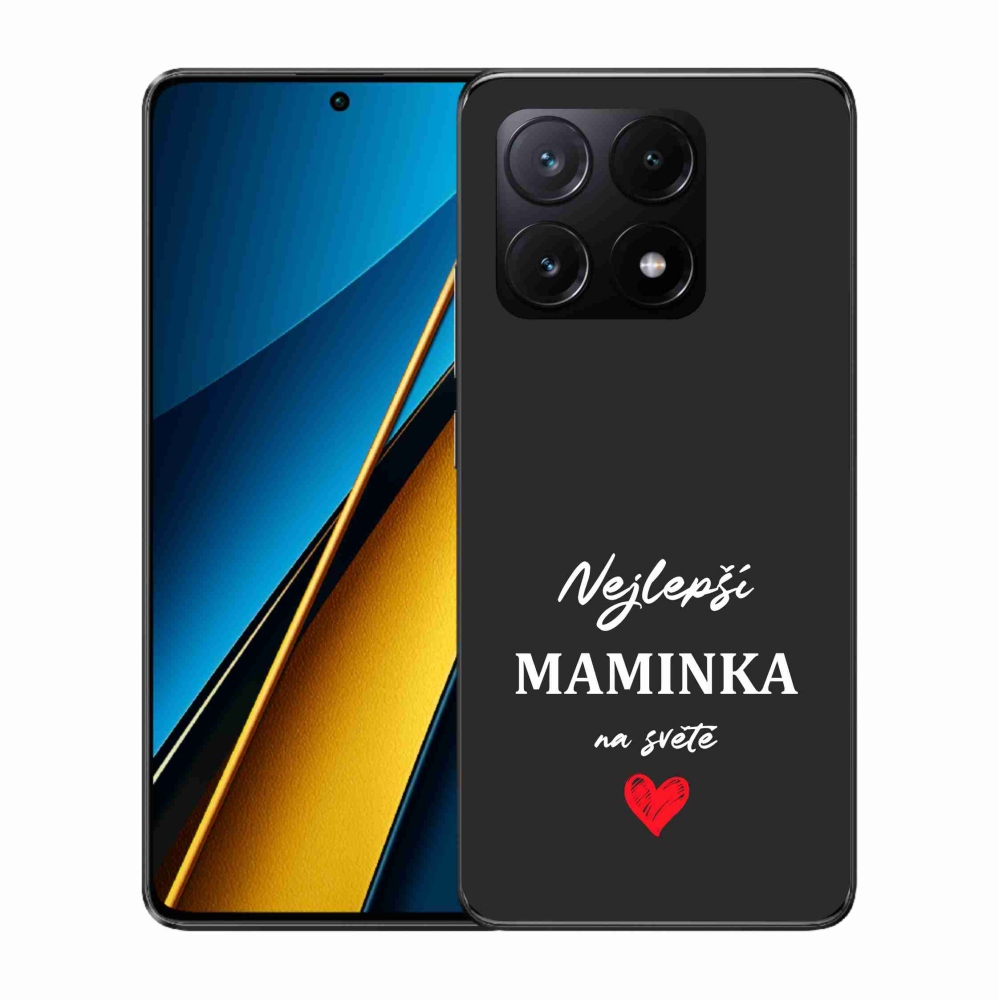 Gél borító mmCase a Xiaomi Poco X6 Pro 5G - legjobb anya 1 fekete háttérrel