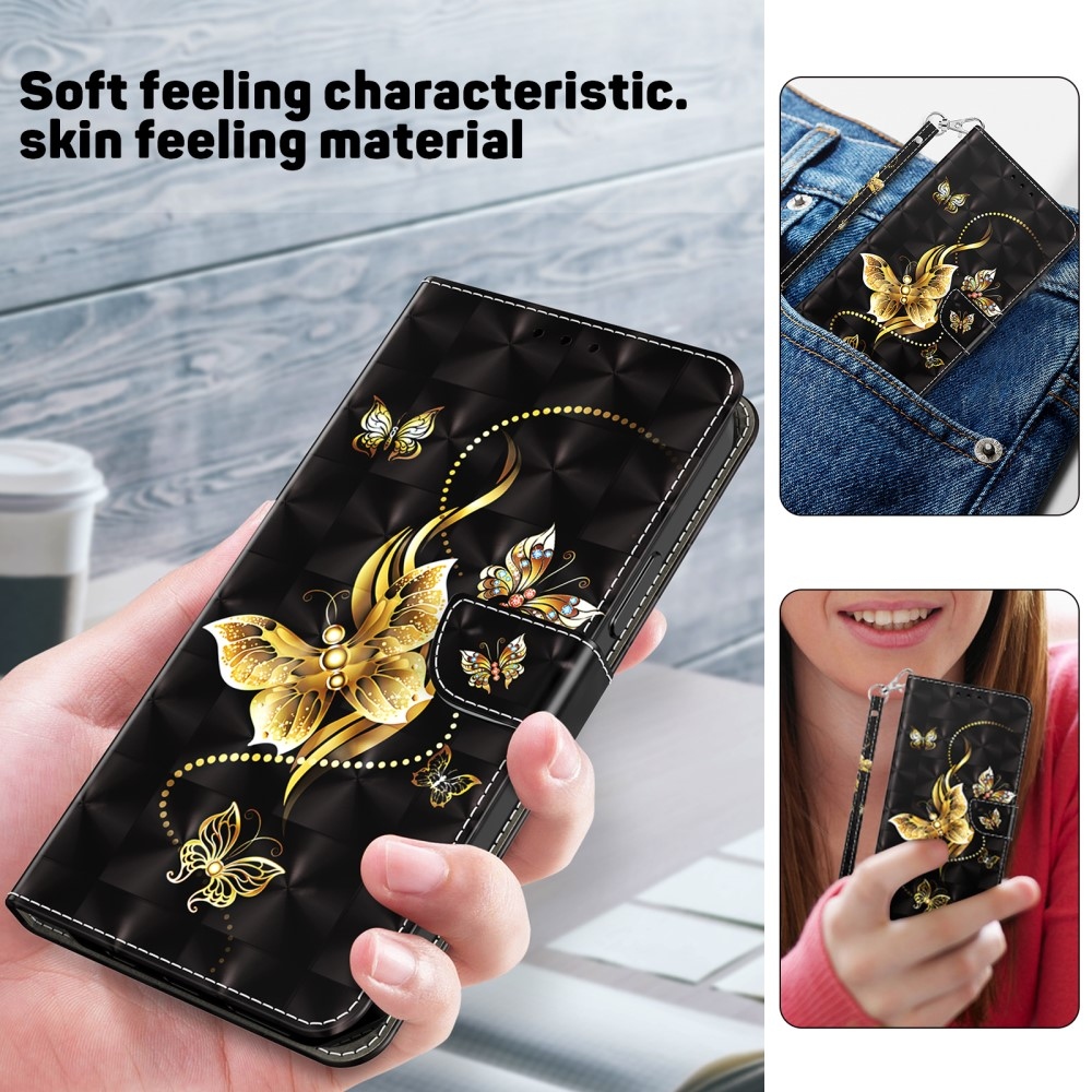 Spot book tok Samsung Galaxy S24 FE készülékhez - arany pillangó