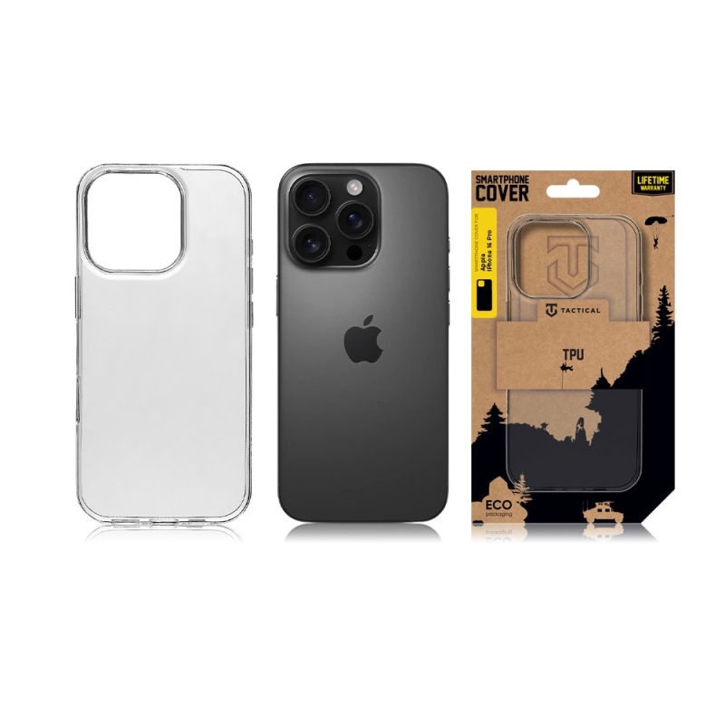 Taktikai TPU borítás Apple iPhone 16 Pro-hoz Átlátszó