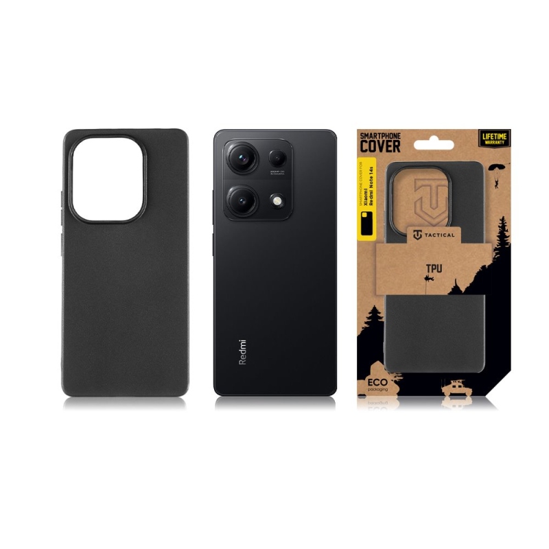 Taktikai TPU borító a Xiaomi Redmi Note 14S fekete színűhöz