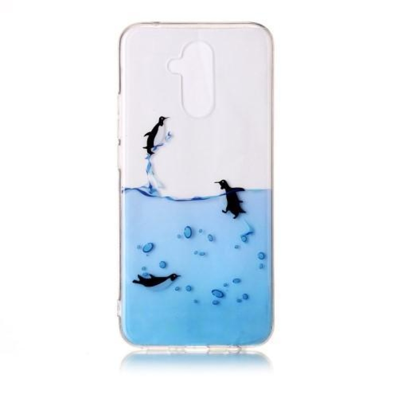Tiszta szilikon tok mobil Huawei Mate 20 Lite - pingvinekhez