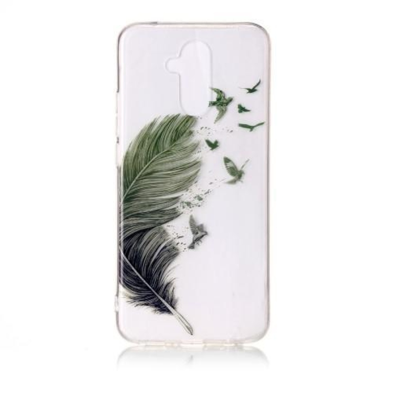 Tiszta szilikon tok Huawei Mate 20 Lite-hoz - zöld toll