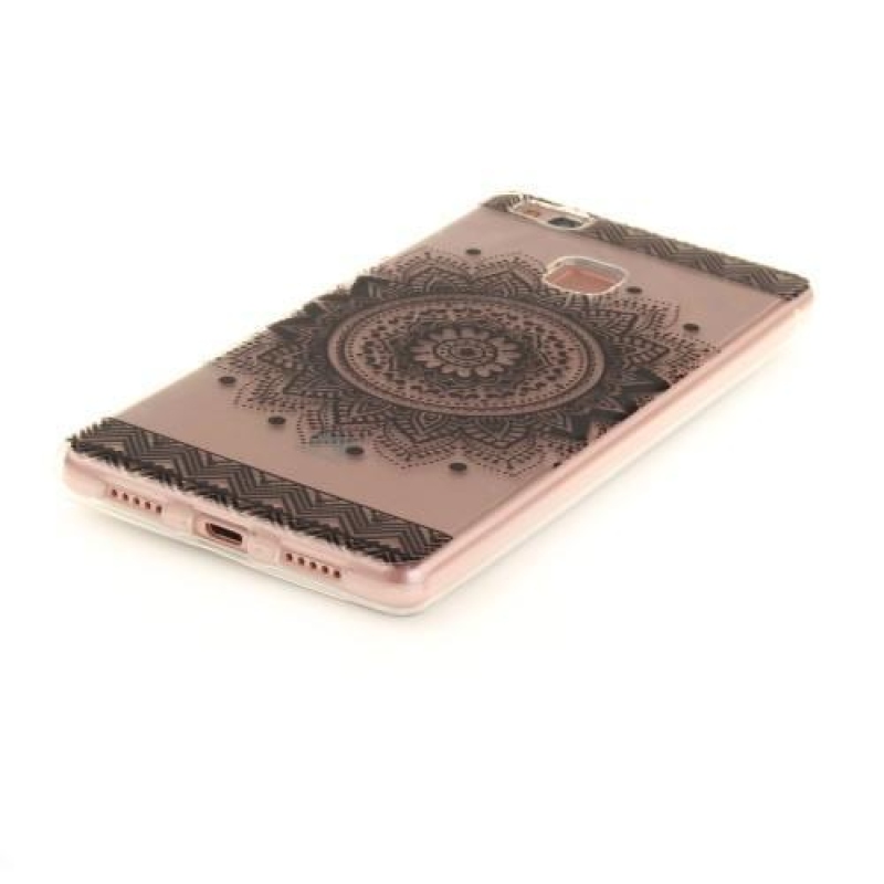Tiszta zselés tok a Huawei P9 Lite-hoz - fekete mandala