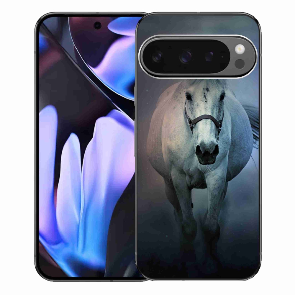 Gél tok mmCase a Google Pixel 9 Pro XL-hez - futó fehér ló