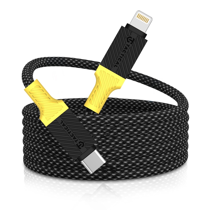 Taktikai MagRope USB-C / Villám 1m Fekete/sárga