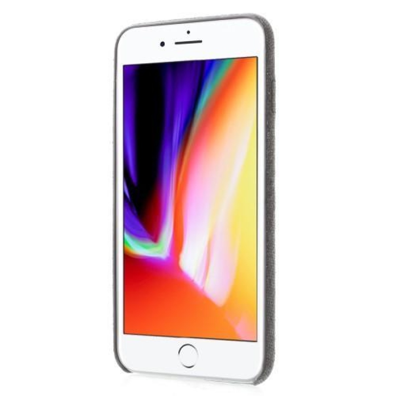 PU-bőrrel bevont műanyag tok iPhone 7 Plus és iPhone 8 Plus készülékhez - világosszürke színben